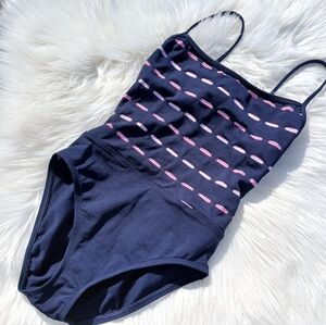 La Blanca Navy and Pink One Piece Swimsuit